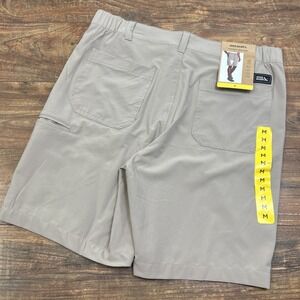 Eddie Bauer Mens Flex Waist Tech Short Sz Meduim Khaki Tan Casual Work Outdoor